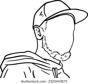 chico de una gorra con un doodle de barba de color