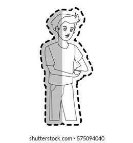 young guy cartoon icon