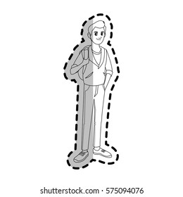 young guy cartoon icon