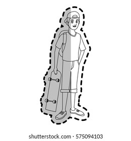 young guy cartoon icon