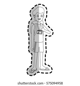 young guy cartoon icon