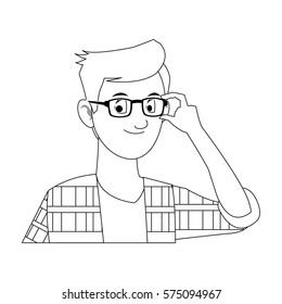 young guy cartoon icon