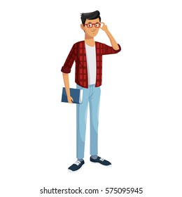 young guy cartoon icon