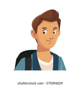 young guy cartoon icon