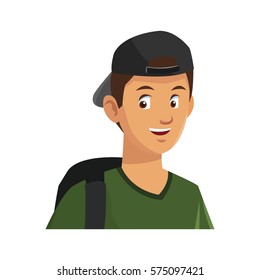 young guy cartoon icon