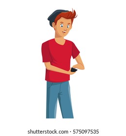 young guy cartoon icon