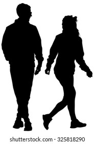 Young guy and girl couple on white background