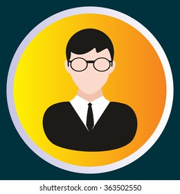 young guy with glasses icon