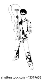 young guy with a guitar, musician