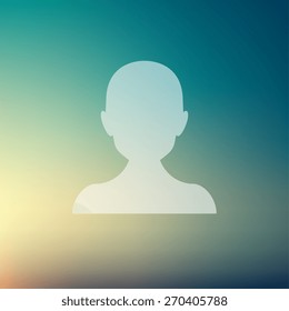 Young guy icon in flat style for web and mobile, modern minimalistic flat design. Vector white icon on gradient mesh background