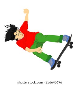 The young guy on a skateboard