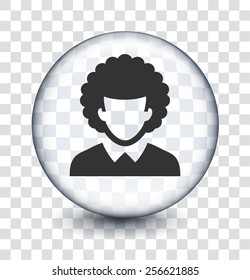 Young Guy on Transparent Round Buttons