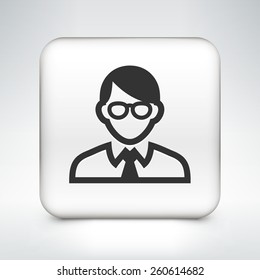 Young Guy on White Square Buttons