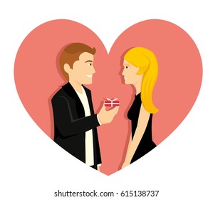 Young guy propose his girl friend on valentine