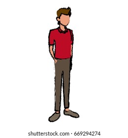 young guy standing avatar people default character