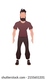 El joven está en pleno crecimiento. Aislado. Estilo de caricatura. Ilustración del vector