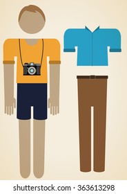 young guy withcamera and extra set of clothes