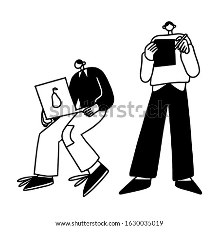 young guys new technologies working on a computer