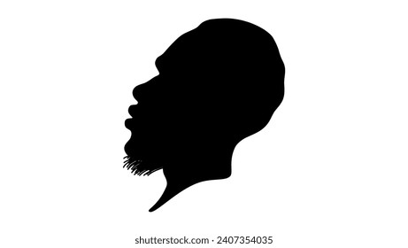 Young handsome Australian man, black isolated silhouette