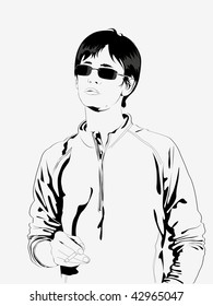 young handsome guy on a light background
