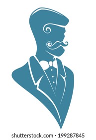 young handsome hipster man, vector illustration