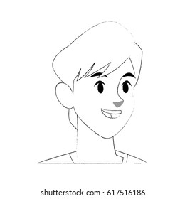 young handsome man face icon image 