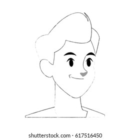 young handsome man face icon image 