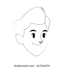 young handsome man face icon image 