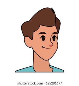 young handsome man face icon image 