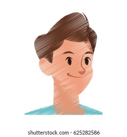 young handsome man face icon image 