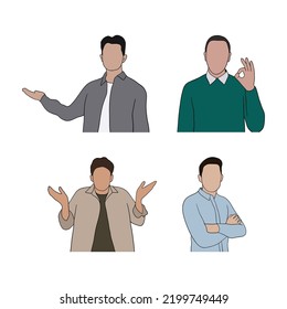 Young handsome man illustration design