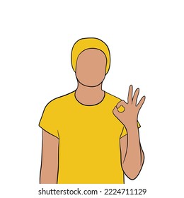 Young handsome man illustration design