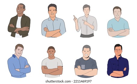 Young handsome man illustration, vector
