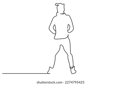 young handsome man posing from behind