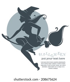 young happy and attractive witch, for your Halloween advertise