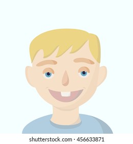  young happy boy looking and laughing. emotion and toothless child. smiling boy.