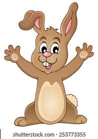 Young happy bunny - eps10 vector illustration.