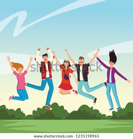 Young and happy friends