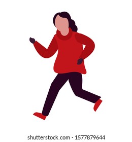 young happy girl with winter clothes vector illustration design