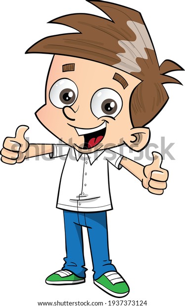 Young Happy Kid Thumbs Stock Vector (Royalty Free) 1937373124 ...