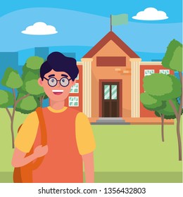 young happy man cartoon