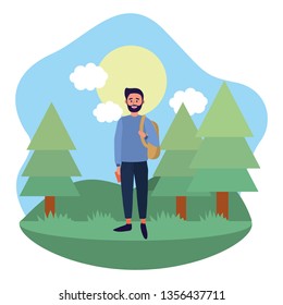 young happy man cartoon