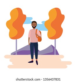 young happy man cartoon