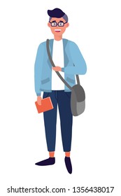 young happy man cartoon