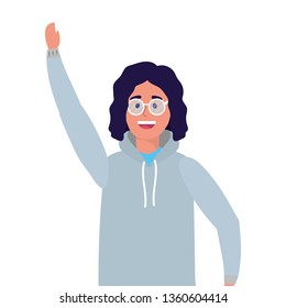 young happy man cartoon