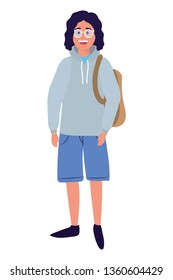 young happy man cartoon