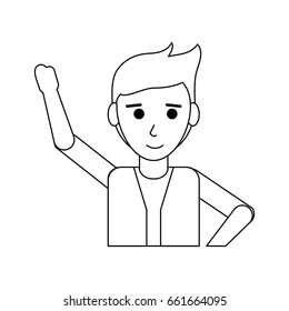 young happy man in casual outfit icon image 