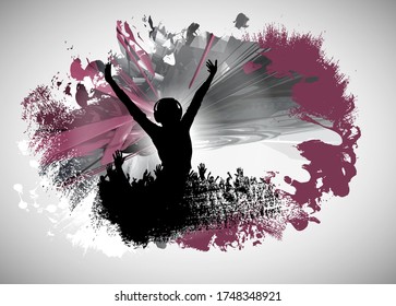Young happy people are dancing in club