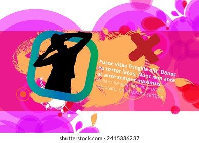 Young happy people are dancing. Nightlife and music festival concept. Vector