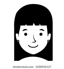 young head woman character